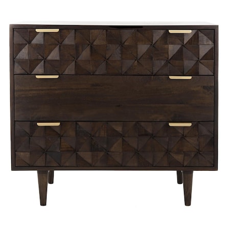 Safavieh Zinnia 3 Drawer Chest; Walnut CHS9000A